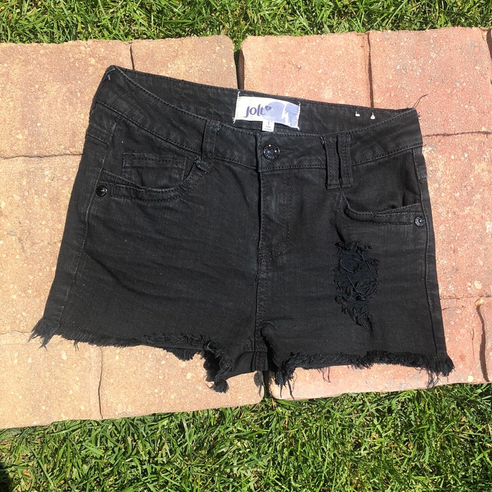 Jolt Black Ripped Shorts